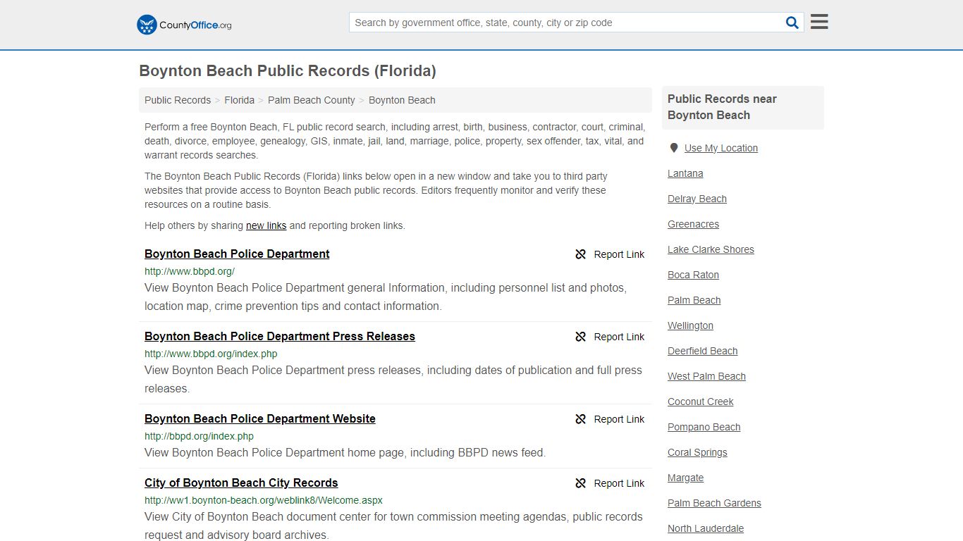 Boynton Beach Public Records (Florida) - County Office